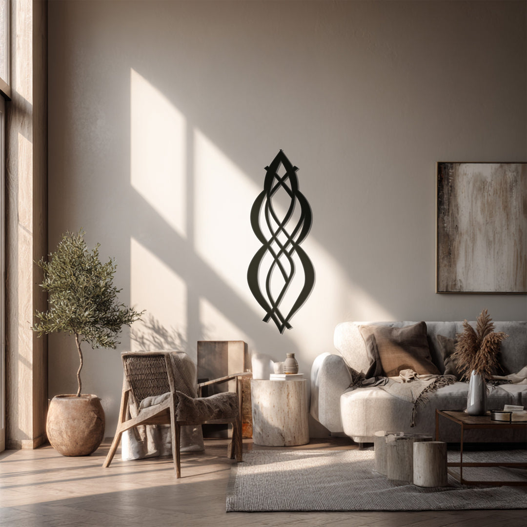 Abstract Geometric Metal Wall Art – Black Modern Wall Sculpture