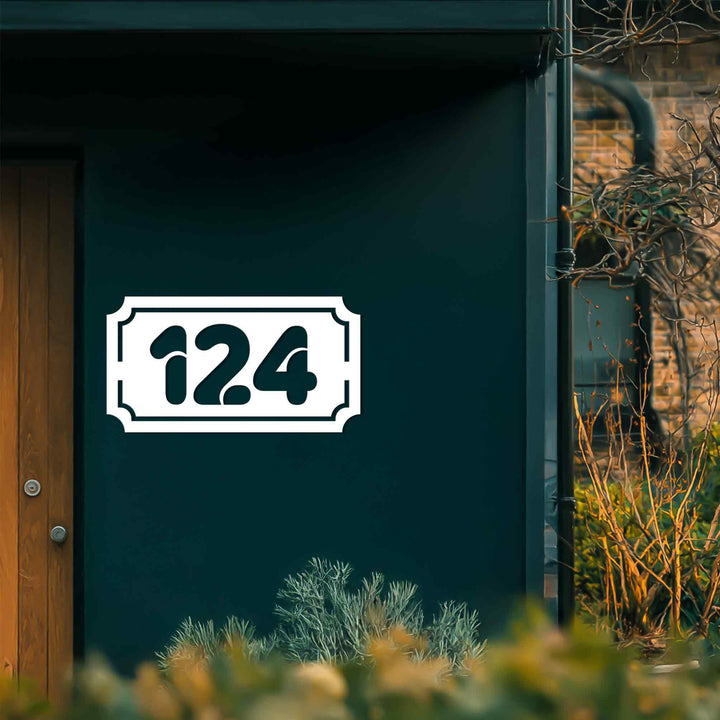 Rectangular metal address plaque wall decor