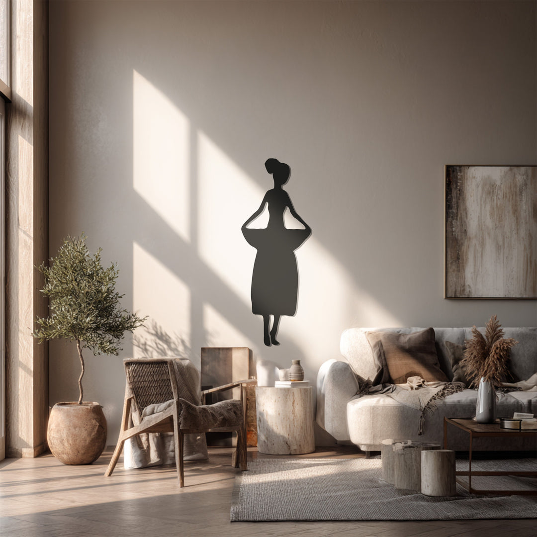 African Woman Metal Wall Art – Cultural Dance Silhouette