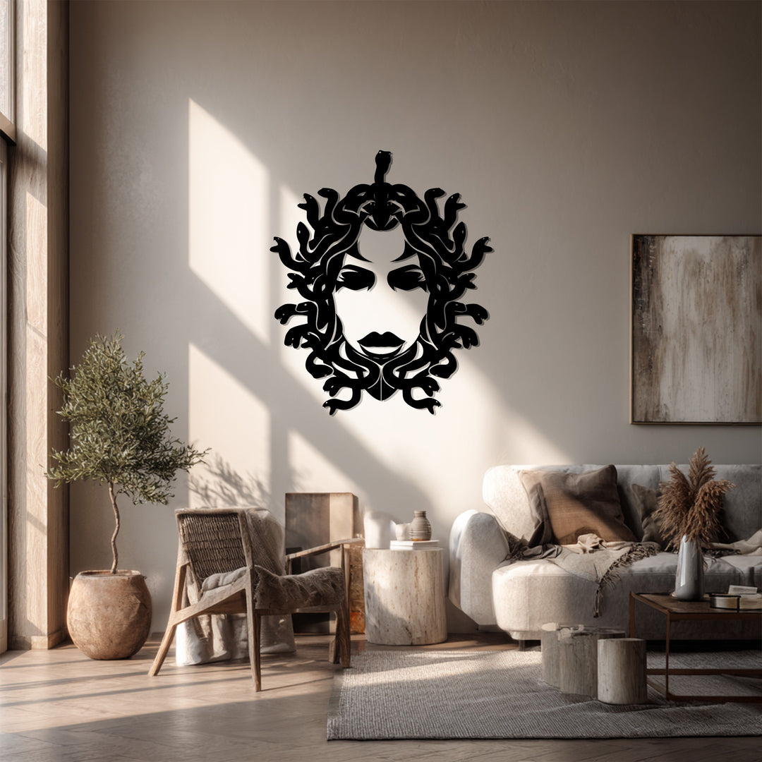 Medusa Metal Wall Art – Mythological Greek Goddess Silhouette