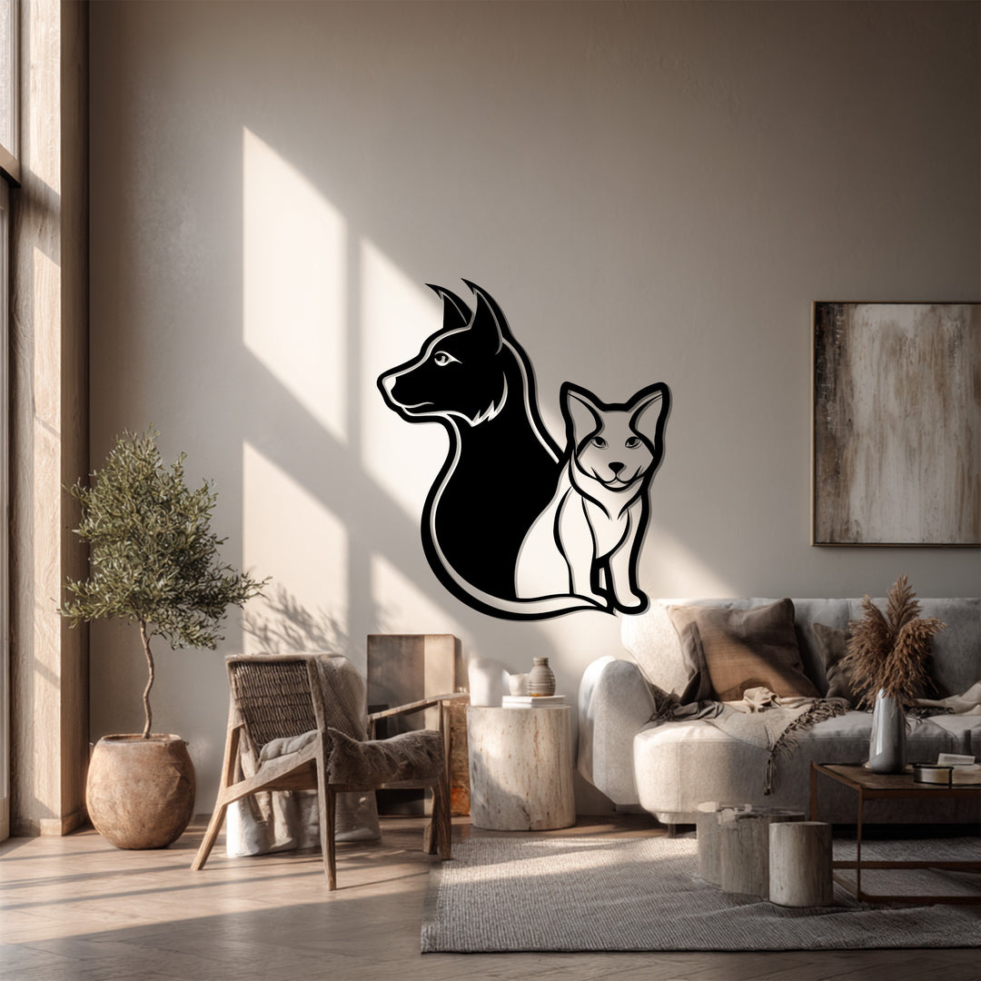 Laser-cut dog and cat wall art for pet owners