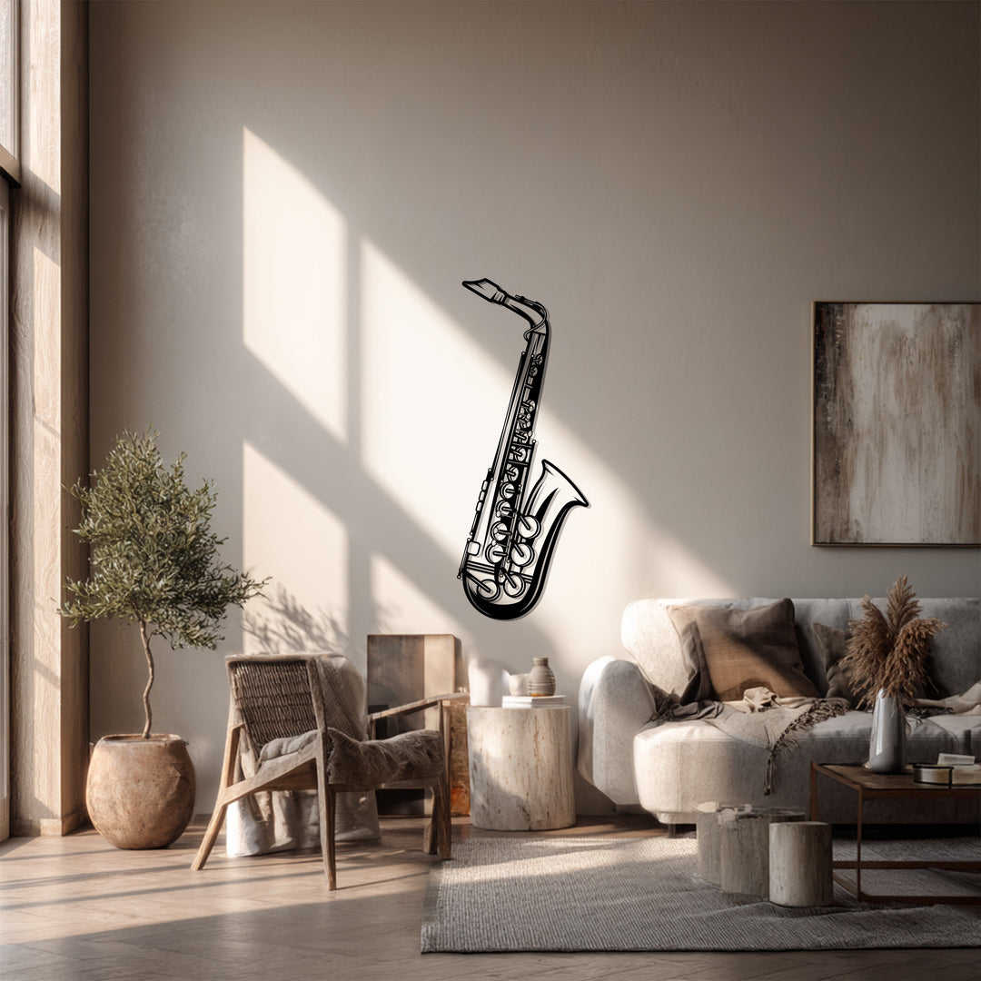 Saxophone Metal Wall Art – Jazz Music Home Decor