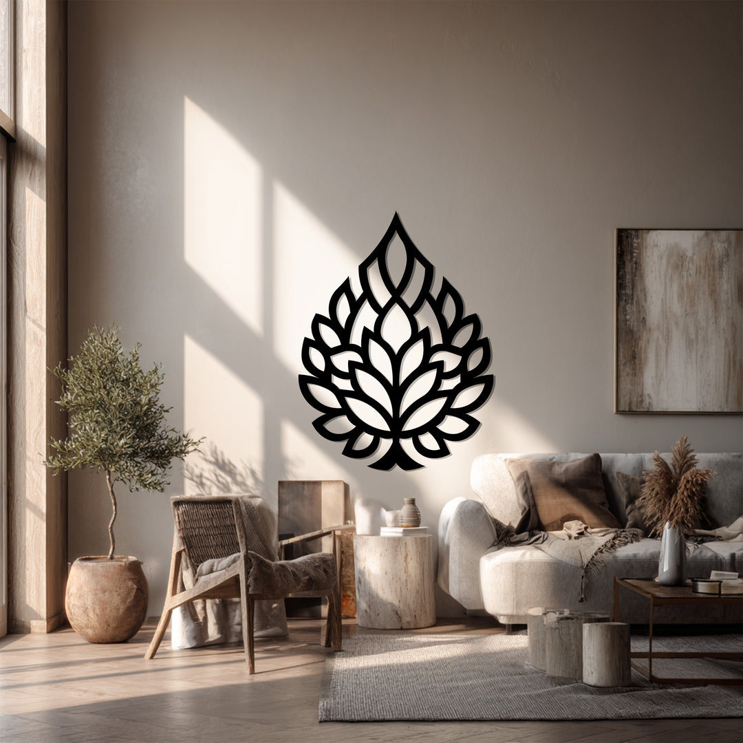 Ethereal Bloom – Modern Leaf Pattern Metal Wall Art