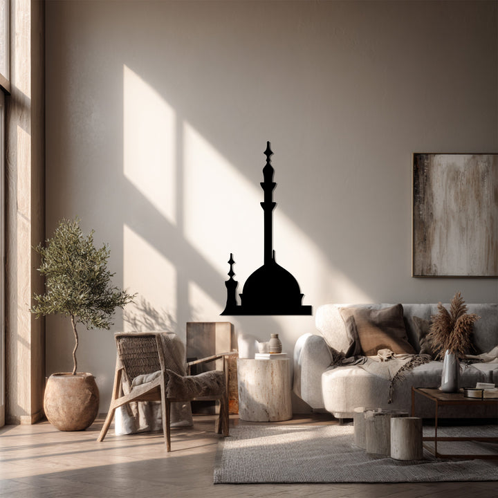 Black metal minaret wall decoration