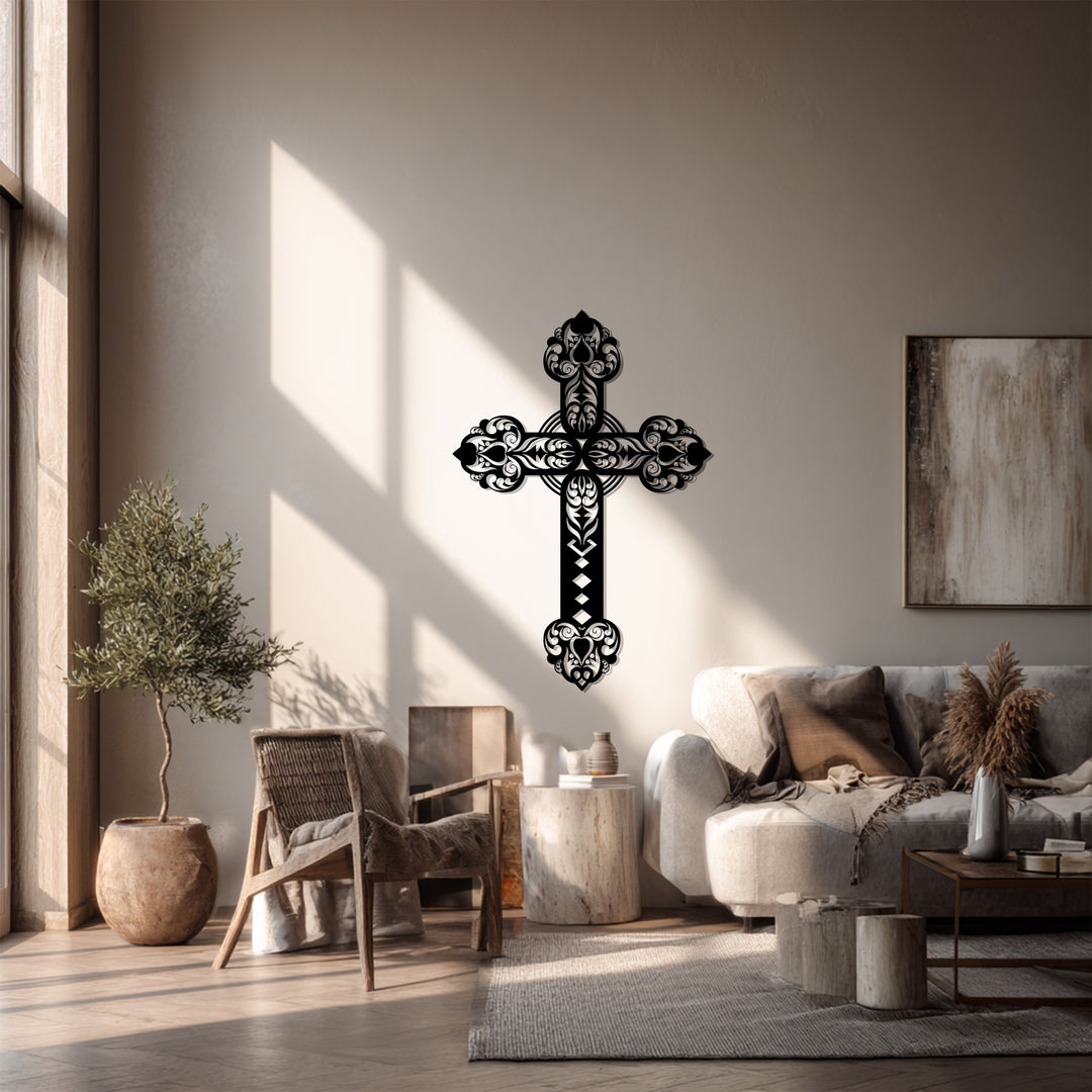 نعمة أبدية – صليب مزخرف فن جداري معدني