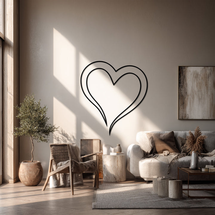 Romantic double heart wall hanging