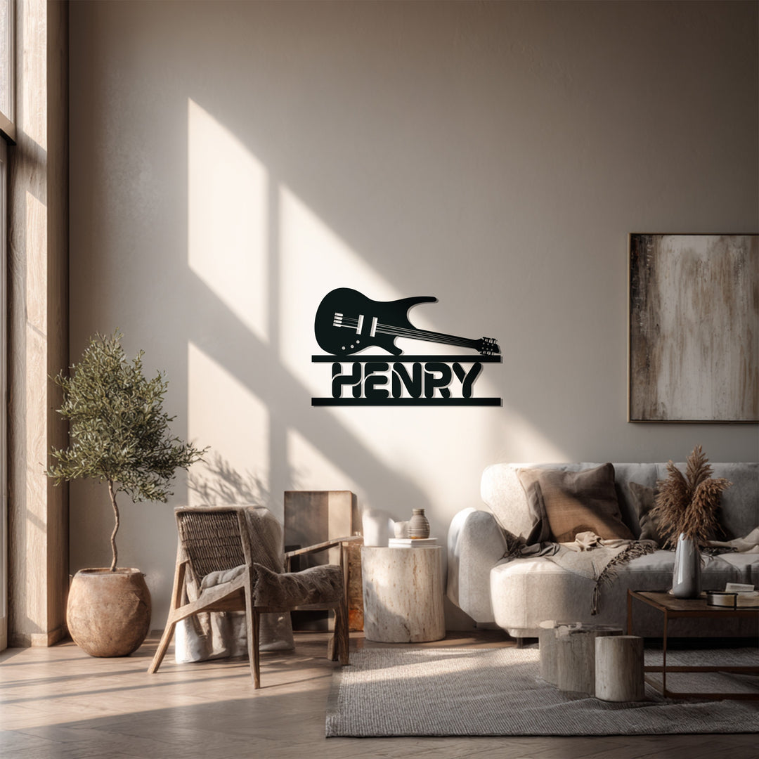 Milo Guitar Metal Wall Art – Personalized Music Lover Decor