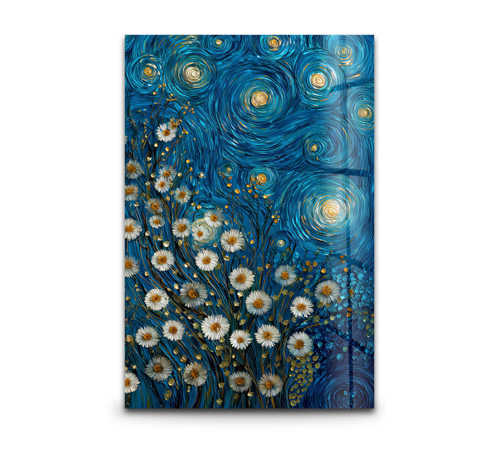 Starry Blossoms – Glass Wall Art