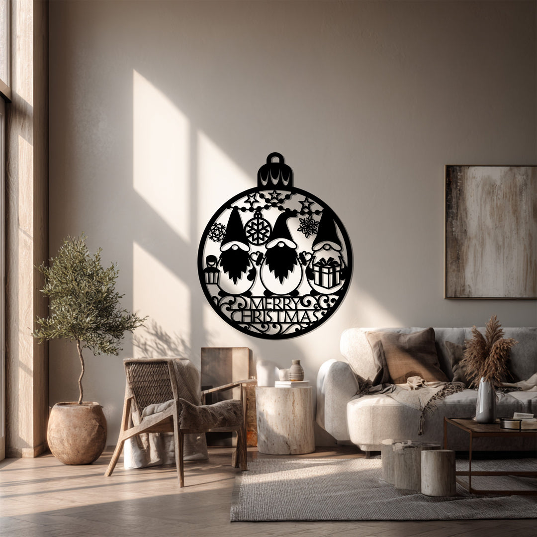 بهجة عيد الميلاد - عائلة الأقزام فن جداري معدني