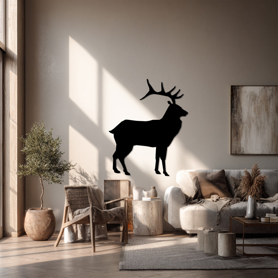 Deer Silhouette Metal Wall Art – Rustic Nature-Inspired Home Décor