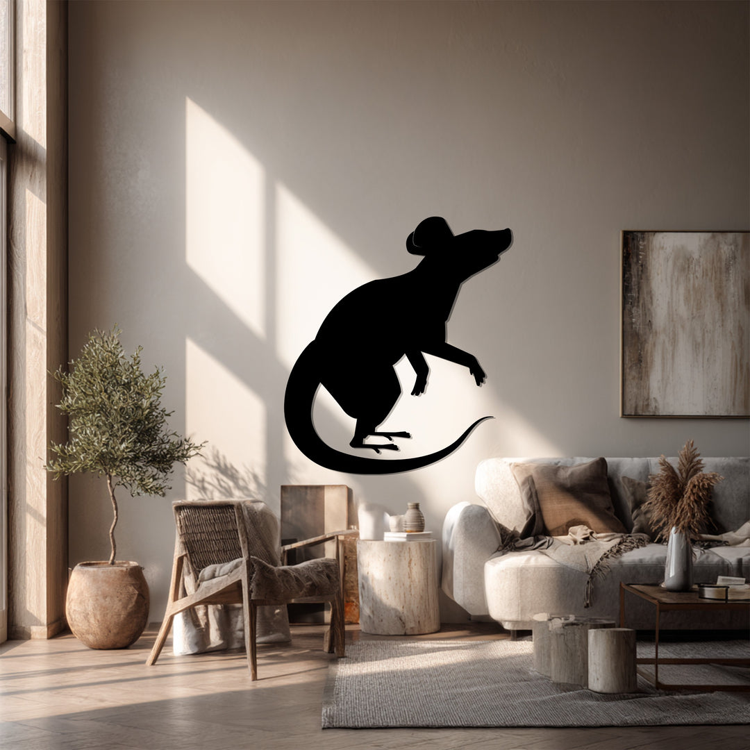 Rat Metal Wall Art – Modern Animal Silhouette Décor