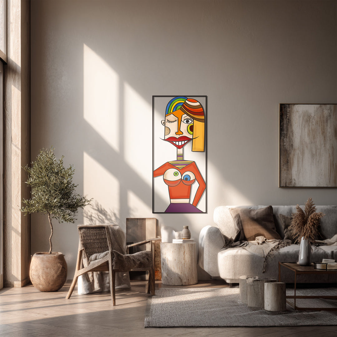 Abstract Woman Metal Wall Art – Picasso Inspired Colorful Decor