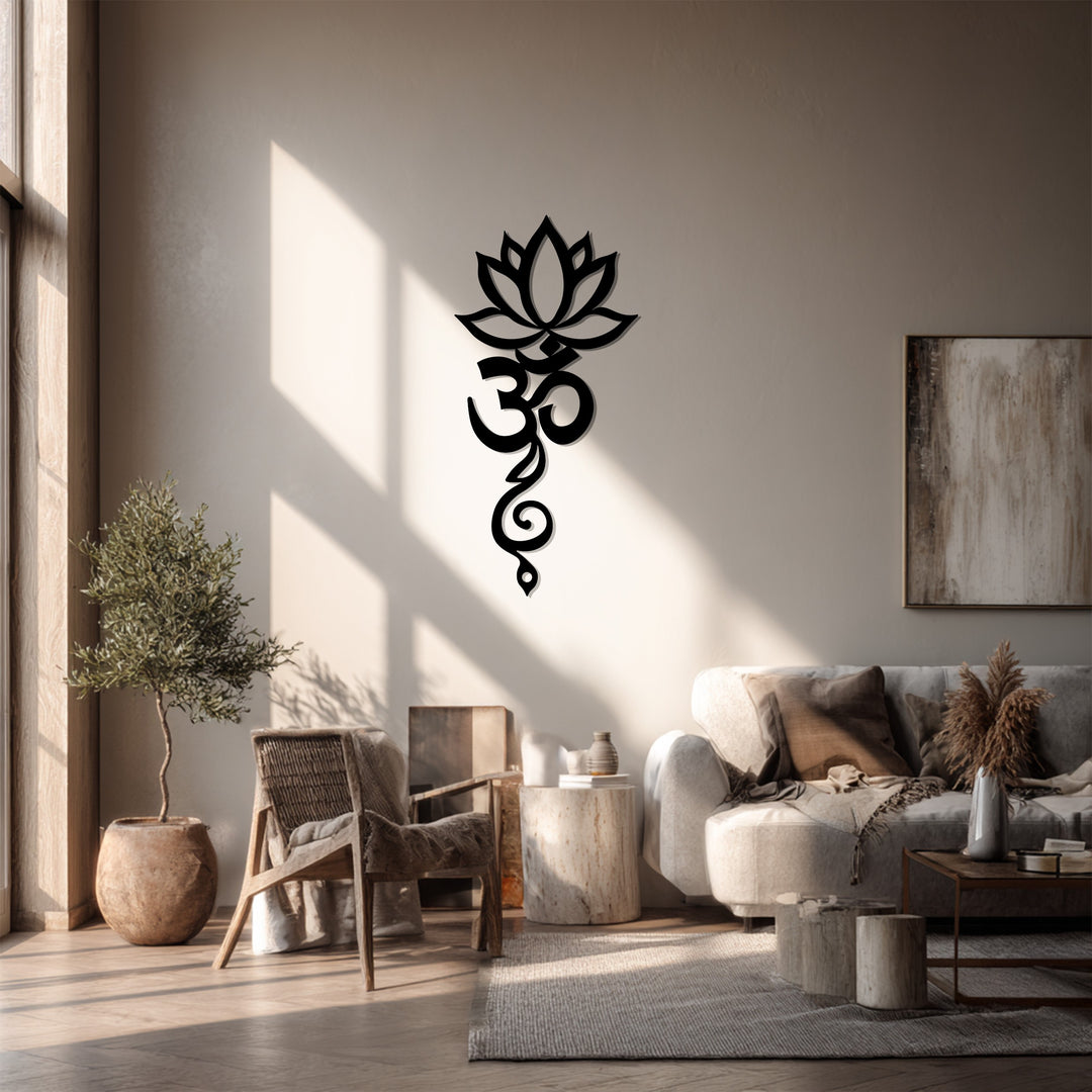 Lotus Om Metal Wall Art – Spiritual Yoga-Inspired Home Décor