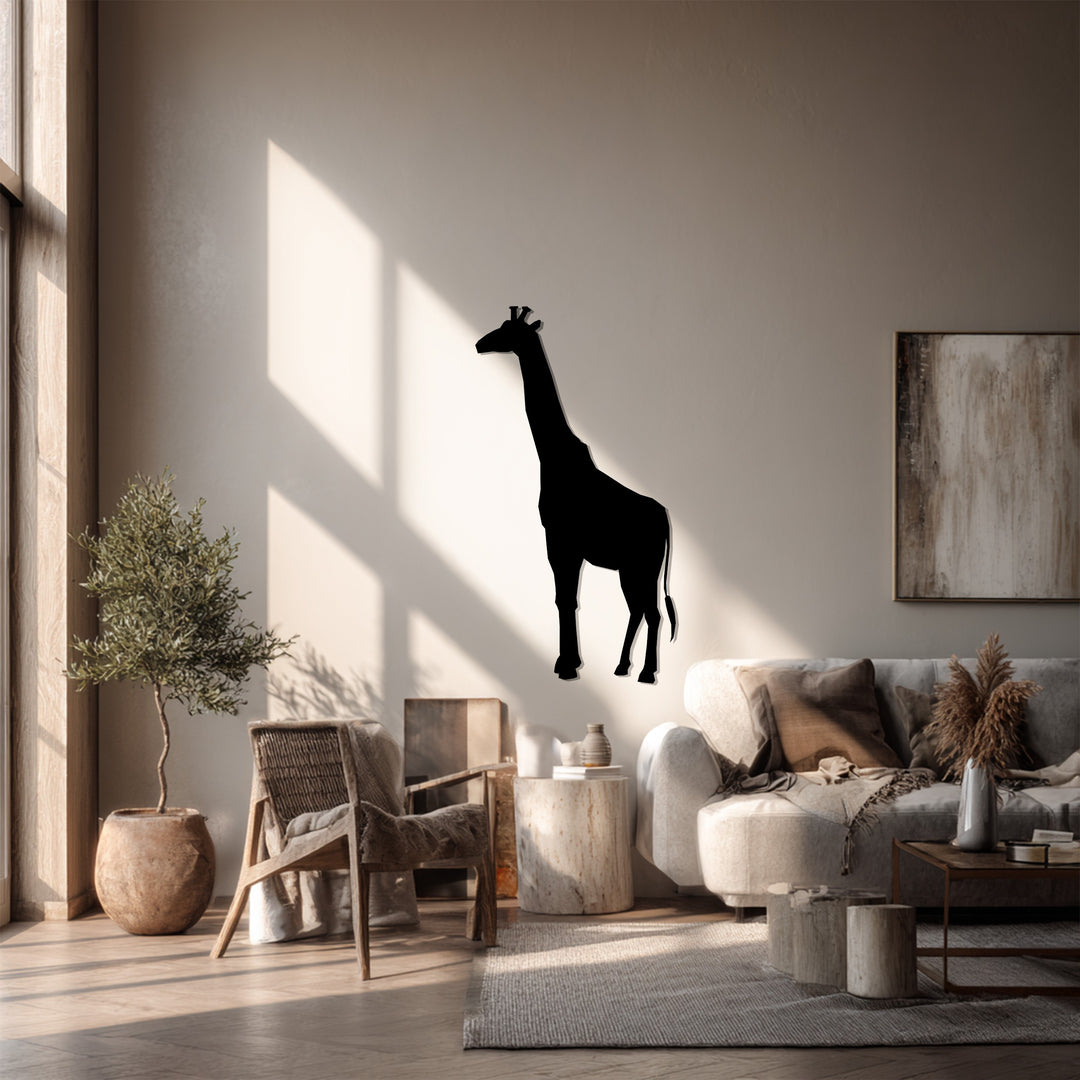 Giraffe Metal Wall Art – Safari Wildlife Silhouette Décor