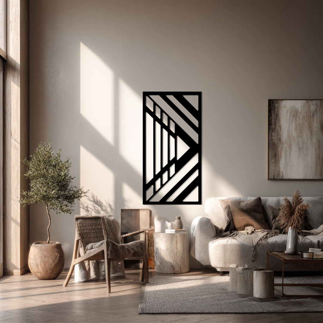 التدفق الديناميكي – هندسة تجريدية حديثة فن جداري معدني