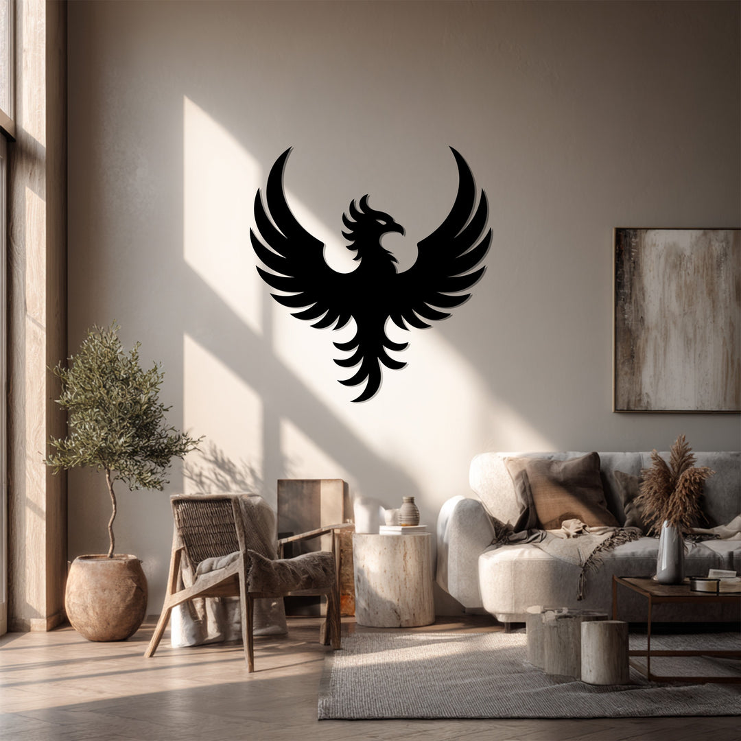 Phoenix Rising Metal Wall Art – Symbol of Strength