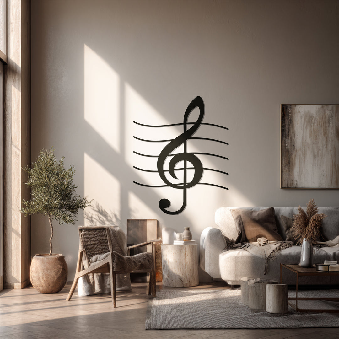 Treble Clef Metal Wall Art – Music Note Wall Decor