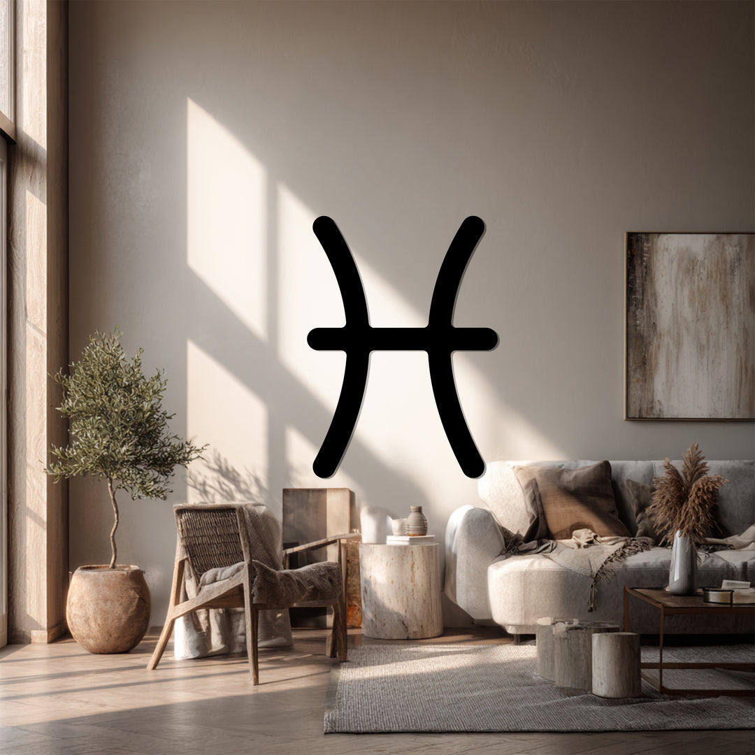 Pisces Zodiac Symbol – Astrology Metal Wall Art