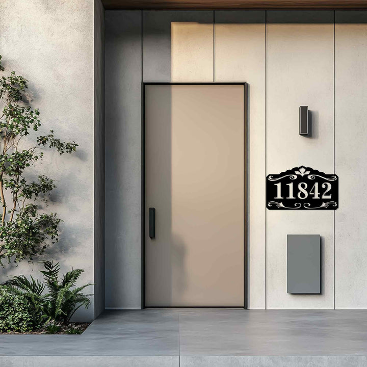 Ornamental metal house numbers classic design