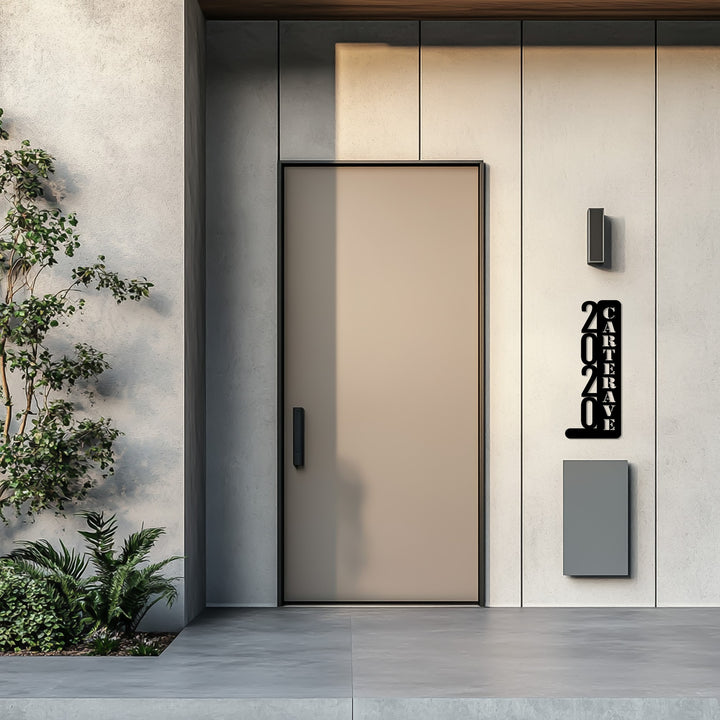 Personalized metal house number wall sign