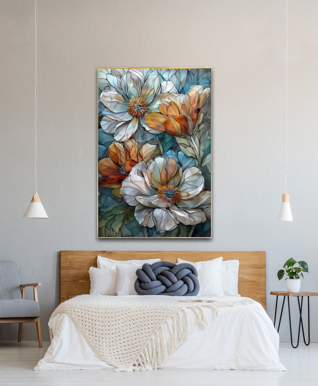 Whispers of Bloom – Floral Glass Wall Art