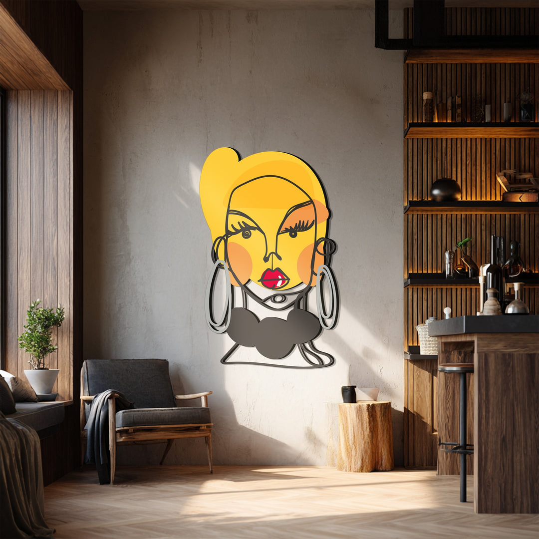 Bold Glamour – Abstract Woman Metal Wall Art