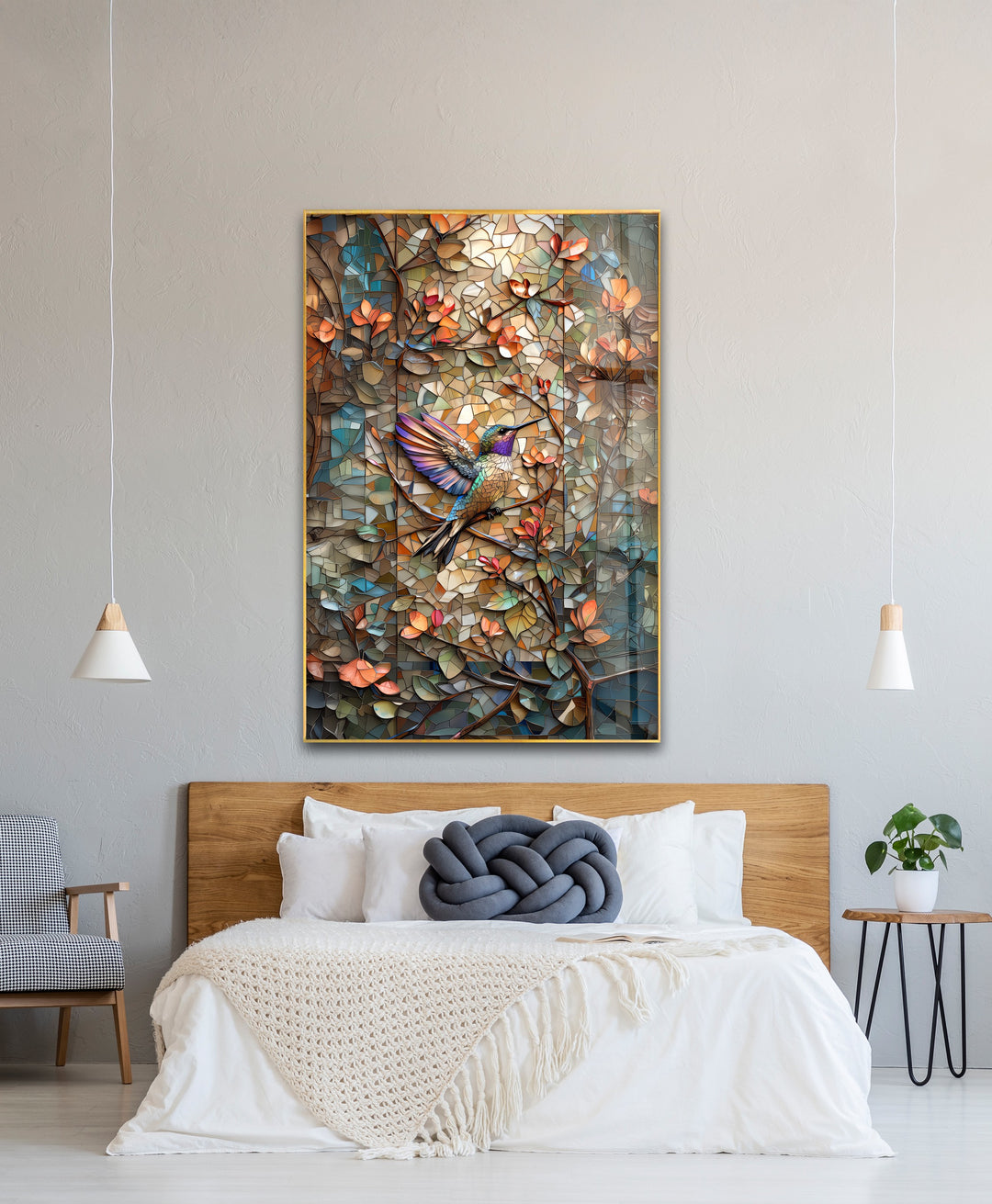 Radiant Hummingbird – Stained Glass Wall Art