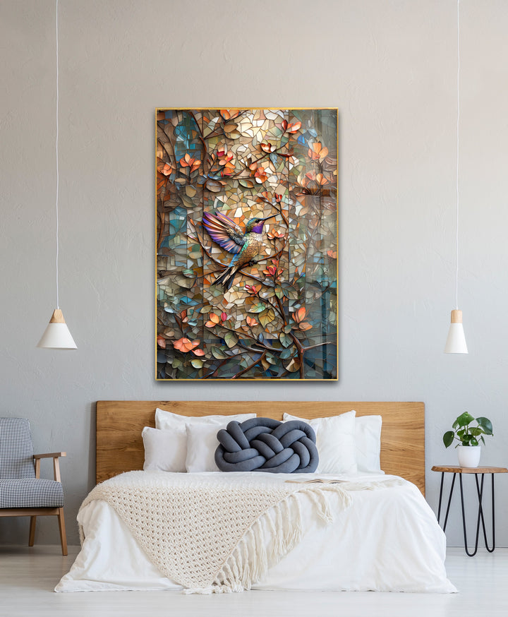 Radiant Hummingbird – Stained Glass Wall Art