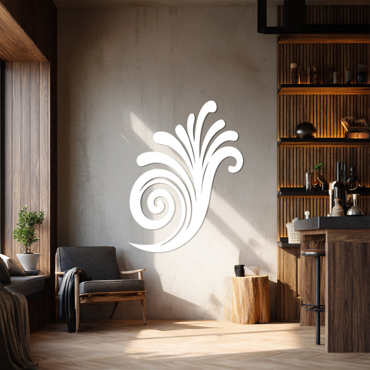 Abstract swirl spiral metal wall art in black finish