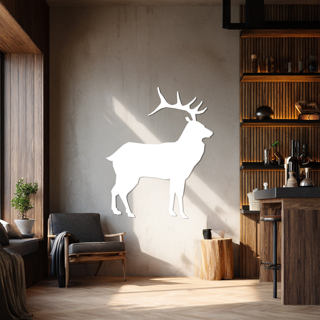 Deer Silhouette Metal Wall Art – Rustic Nature-Inspired Home Décor