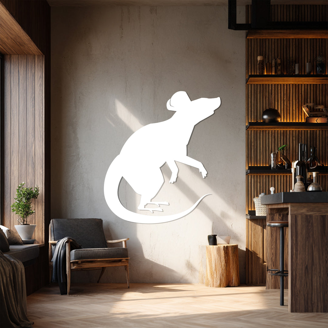 Rat Metal Wall Art – Modern Animal Silhouette Décor