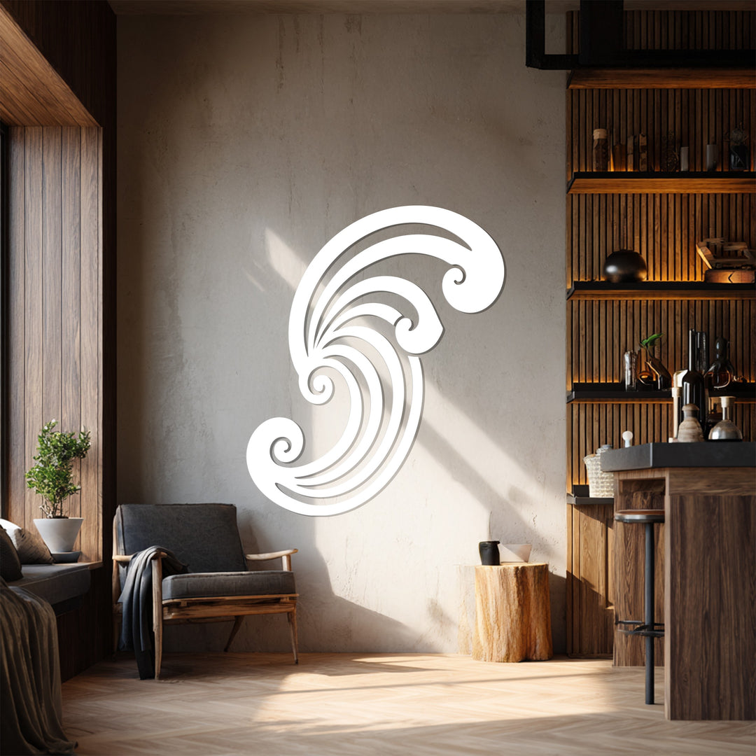 Swirl Spiral Metal Wall Art – Abstract Black Metal Sculpture