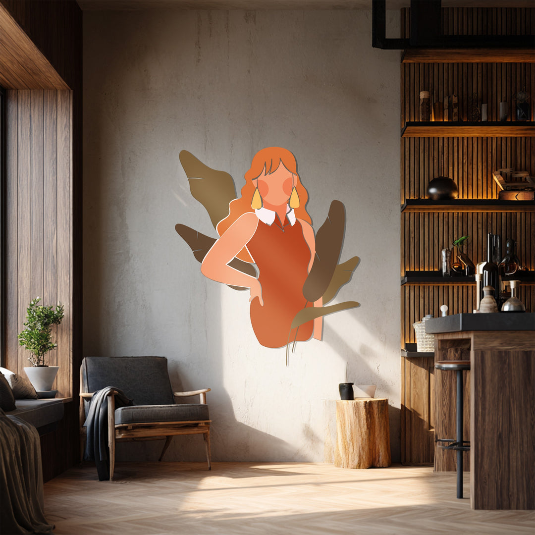 Modern Boho Woman Metal Wall Art – Contemporary Feminine Decor