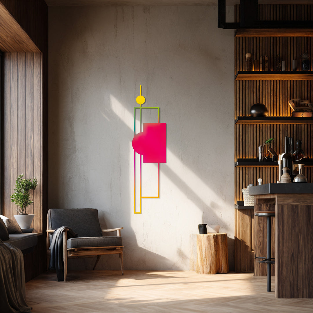 Minimal Geometric Line Metal Wall Art – Modern Abstract Home Decor