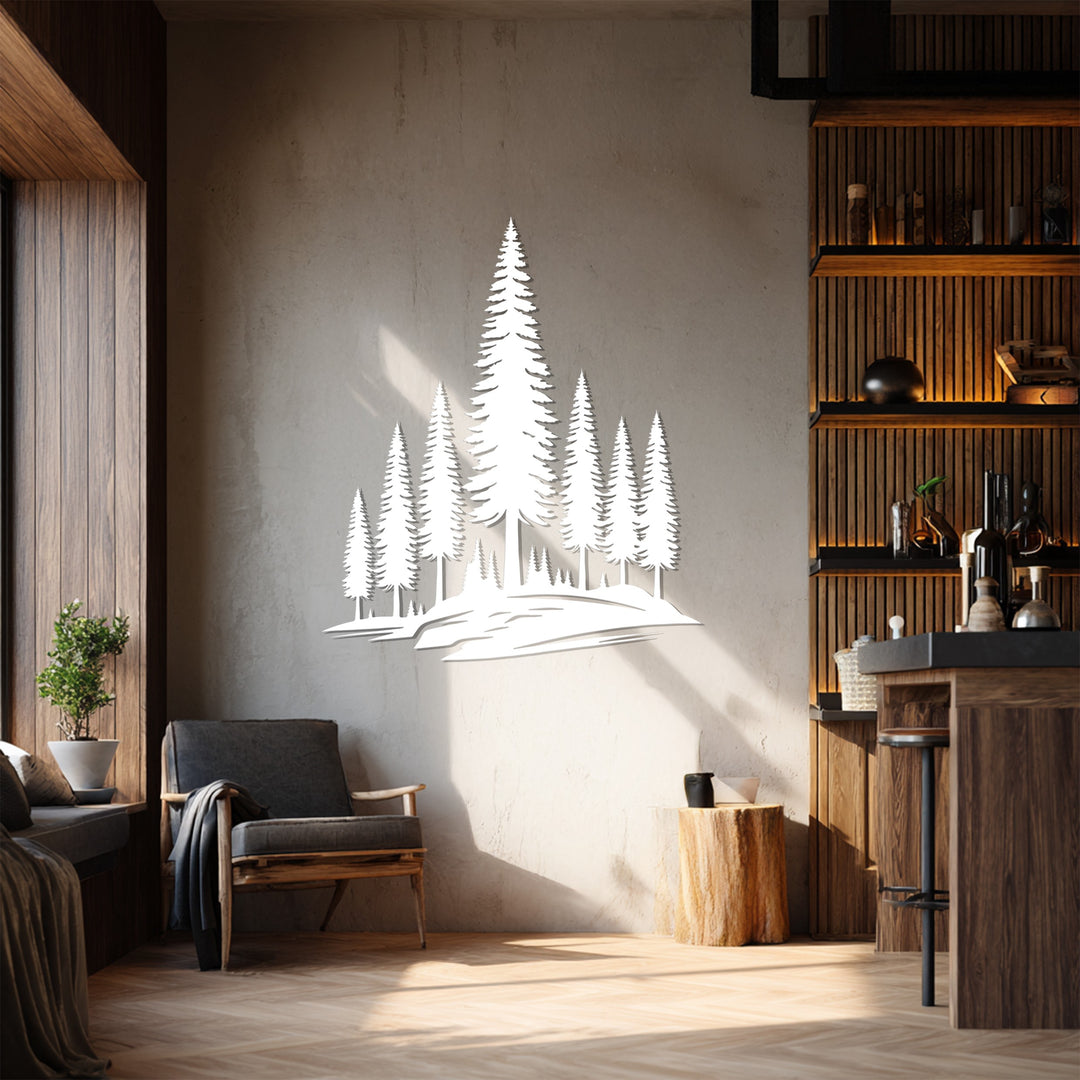 Modern forest metal wall art design