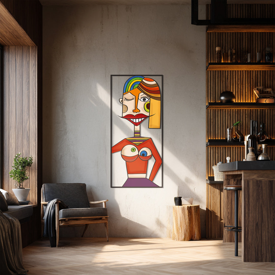 Abstract feminine wall sculpture in modern design