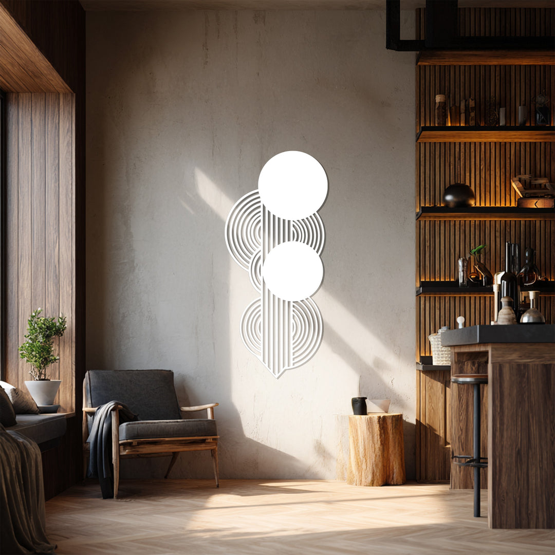 Geometric Circles Metal Wall Art – Black Modern Wall Sculpture