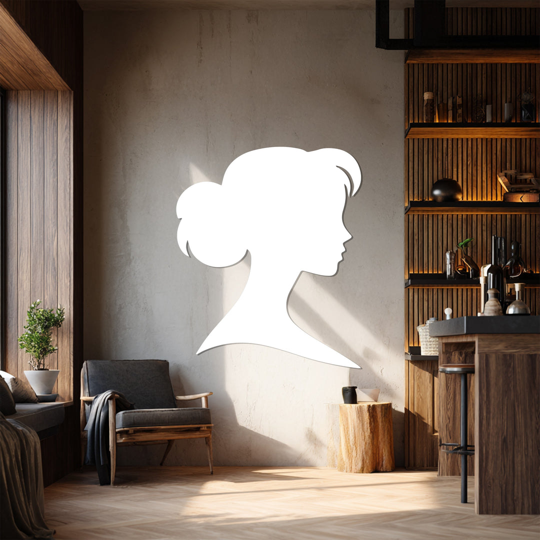 Woman Silhouette Metal Wall Art – Black Modern Wall Sculpture