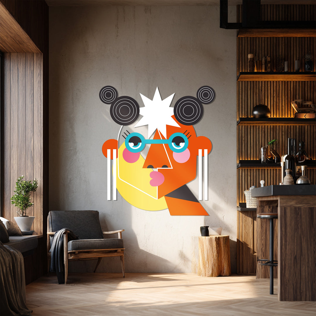 Artistic geometric metal wall decor inspired by cubism