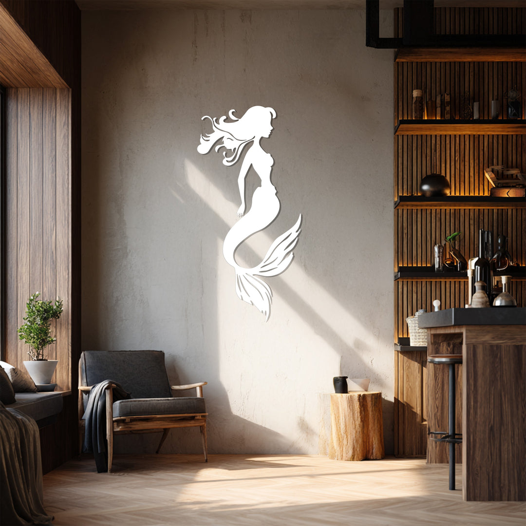 Ocean Dream Mermaid – Elegant Metal Wall Art for Modern Interiors