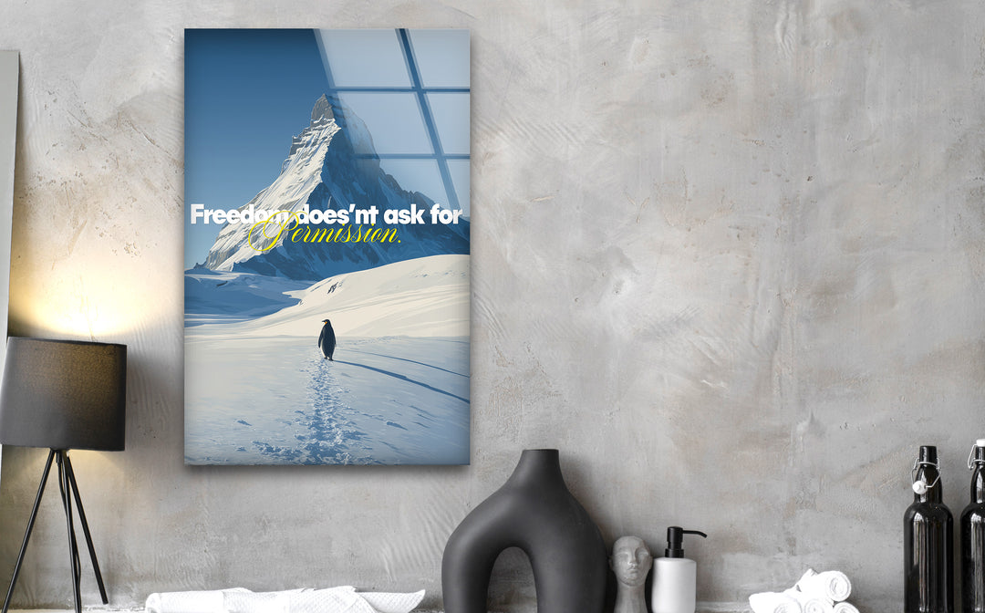 Inspirational quote glass wall art