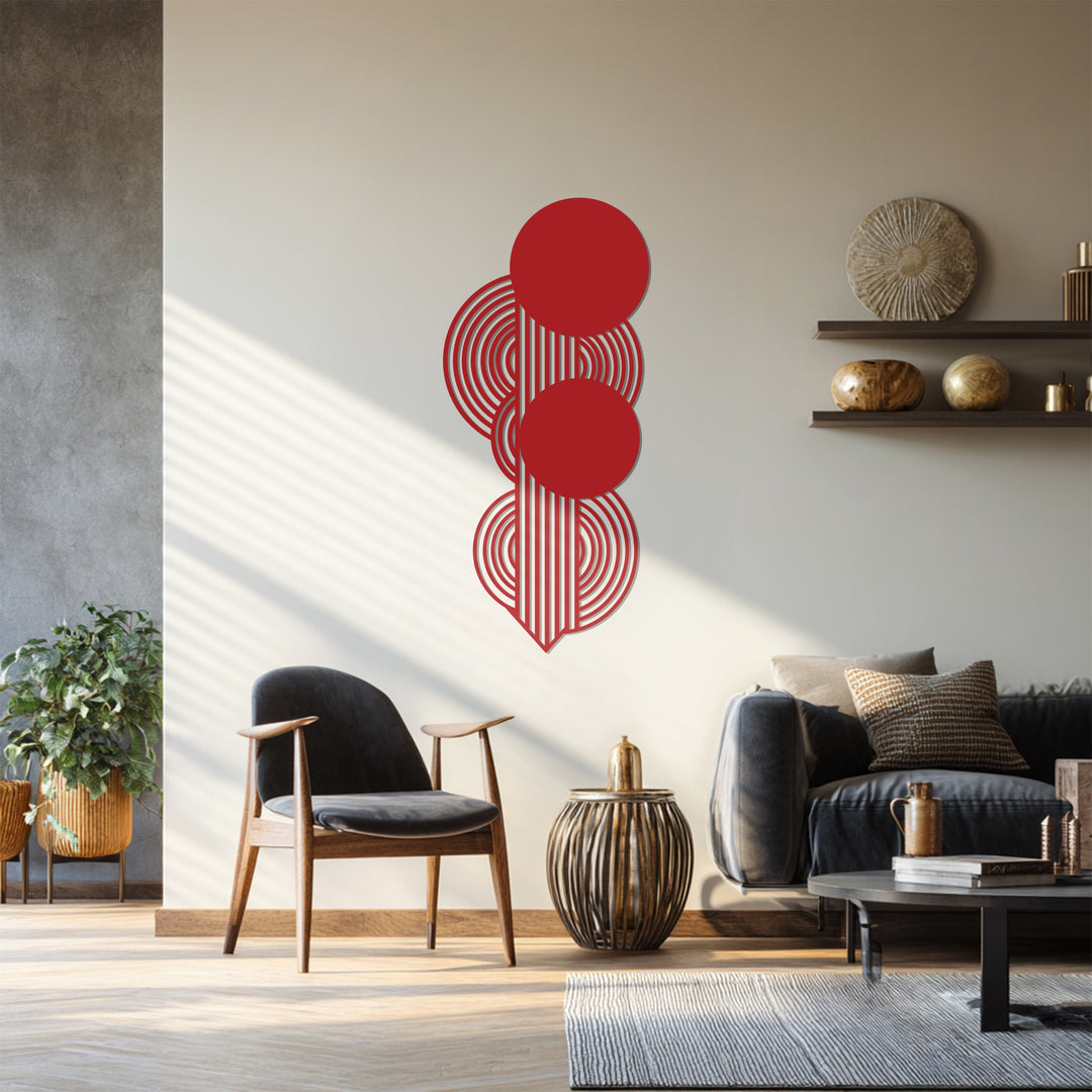 Geometric Circles Metal Wall Art – Black Modern Wall Sculpture