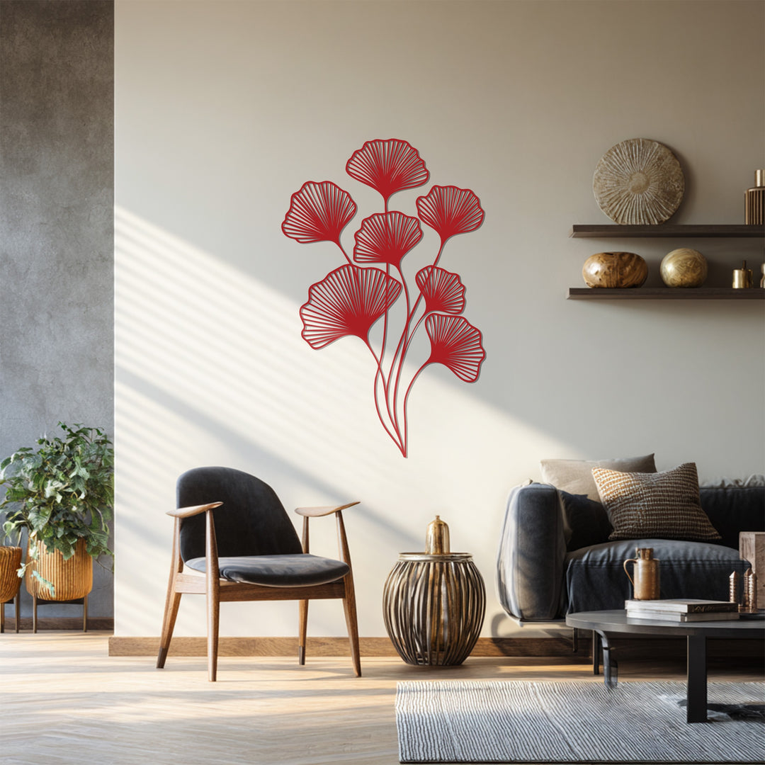 Floral Metal Wall Art – Black Modern Botanical Wall Sculpture