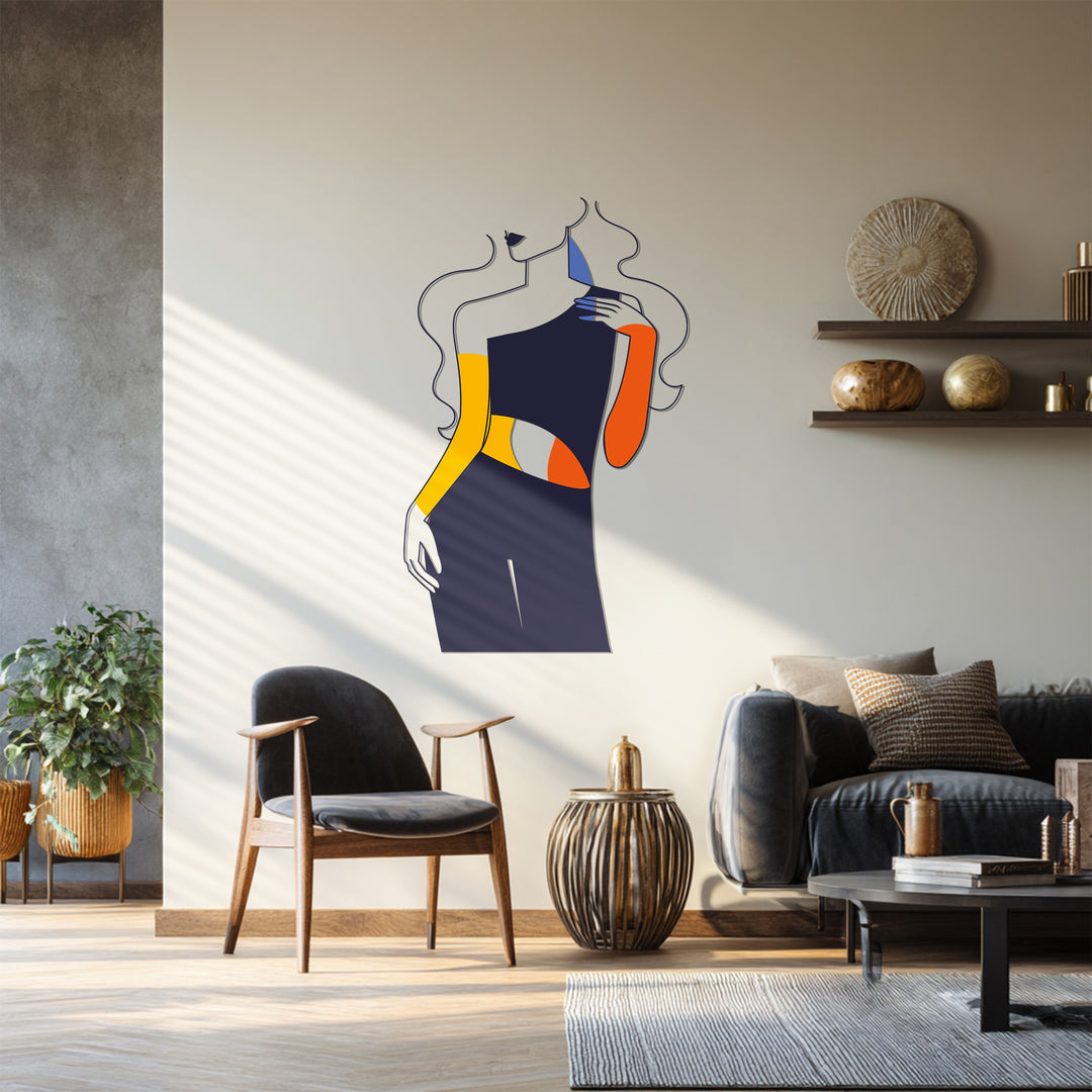 Abstract Fashion Woman Metal Wall Art – Modern Minimal Decor