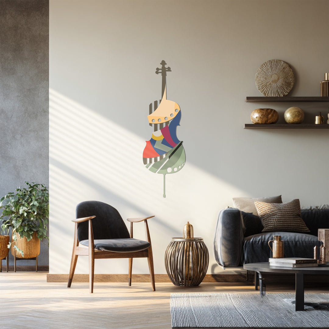Abstract Violin Metal Wall Art – Modern Musical Decor