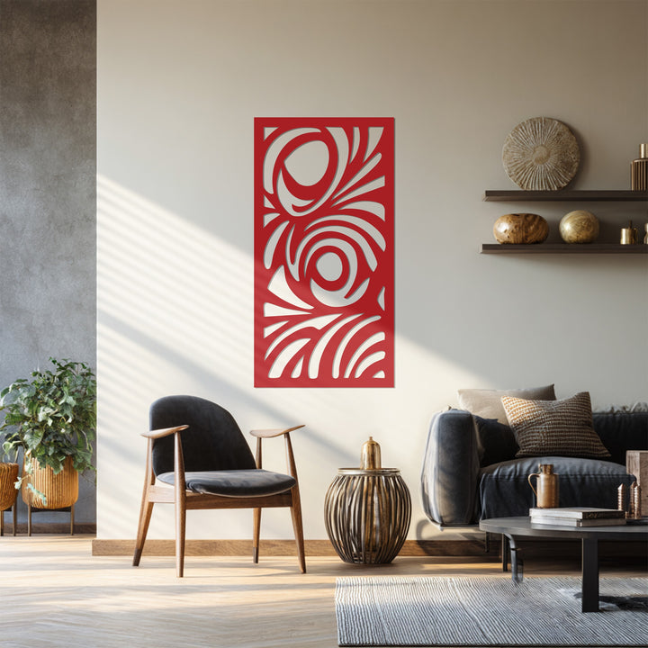 Contemporary abstract swirl design metal wall art in black