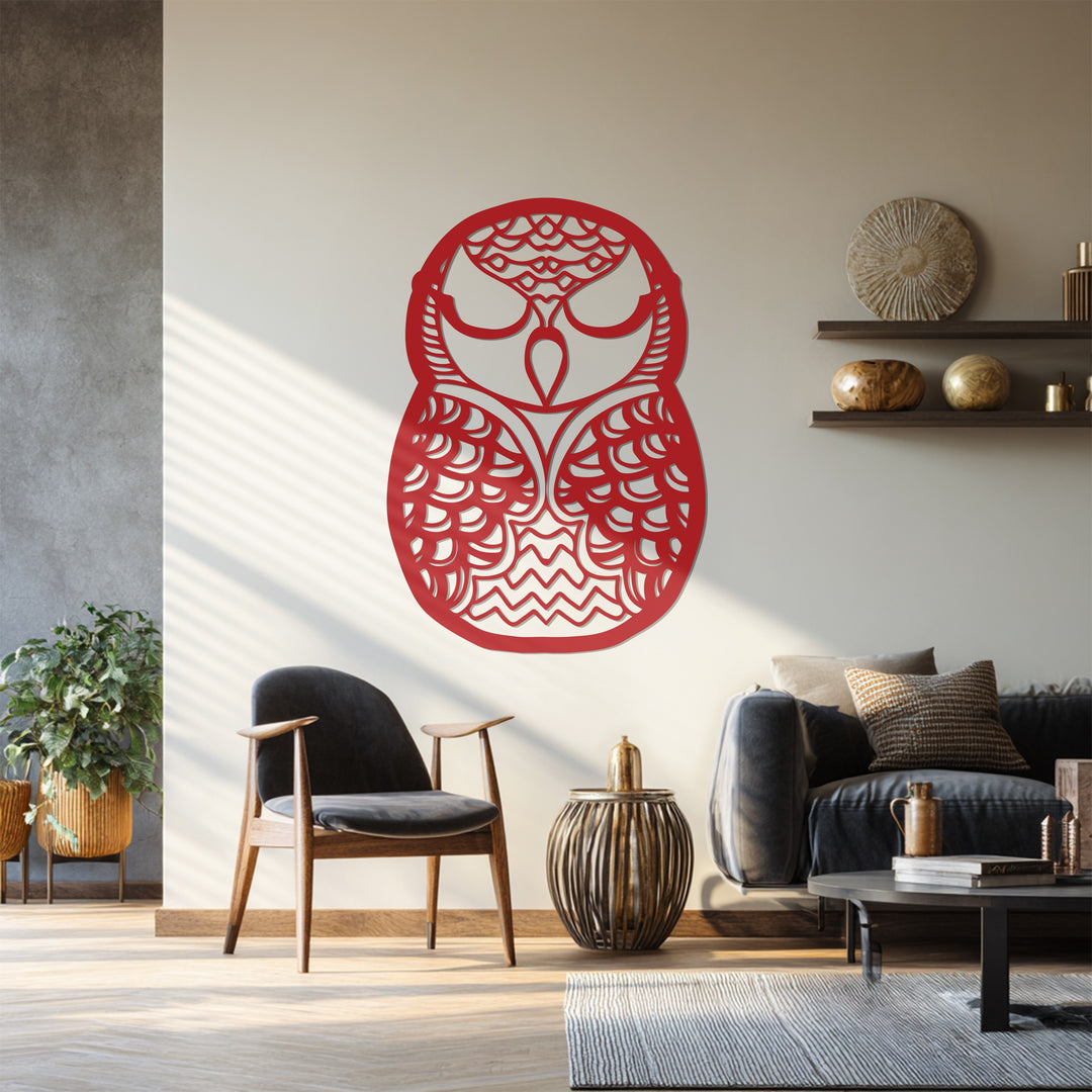 Wisdom owl metal wall decor