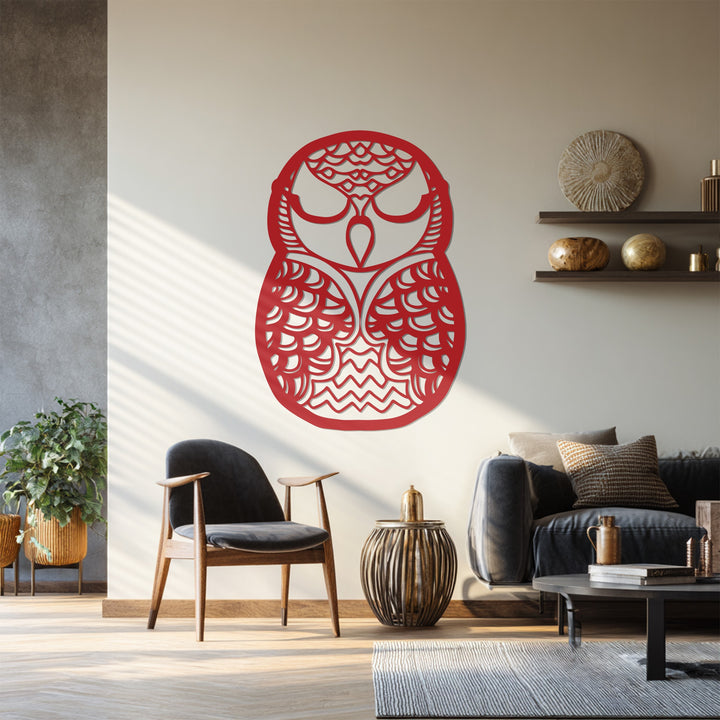Wisdom owl metal wall decor