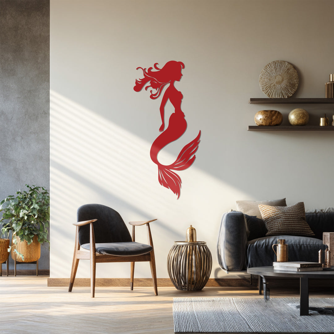 Ocean Dream Mermaid – Elegant Metal Wall Art for Modern Interiors
