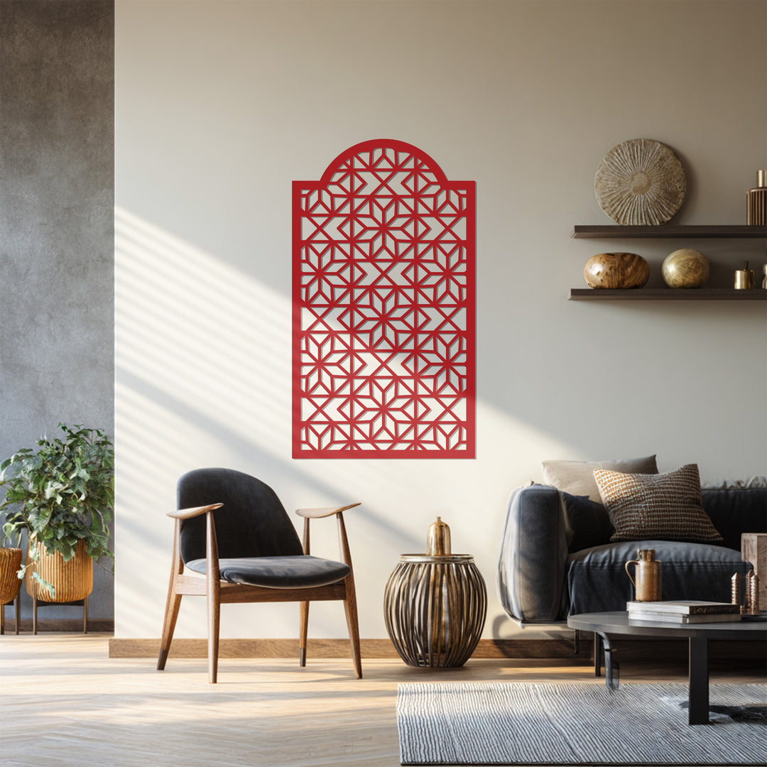 Prayer room geometric Islamic metal art